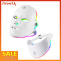 -Masque De Soin De La Peau À Lumière LED, Soin Du Visage, Traitement Anti-Acné, Blanchissant, Beauté Du Cou, 7 Couleurs