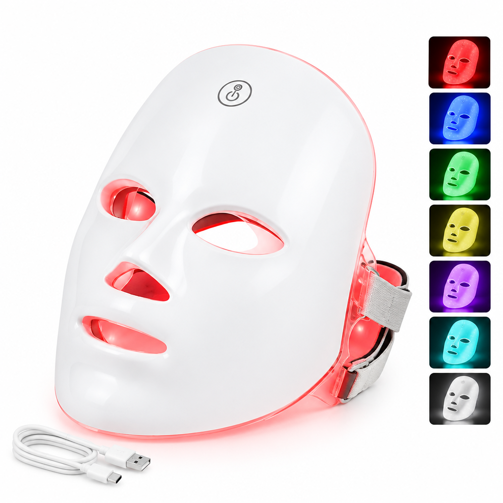 Masque Facial LED 7 Couleurs Rechargeable